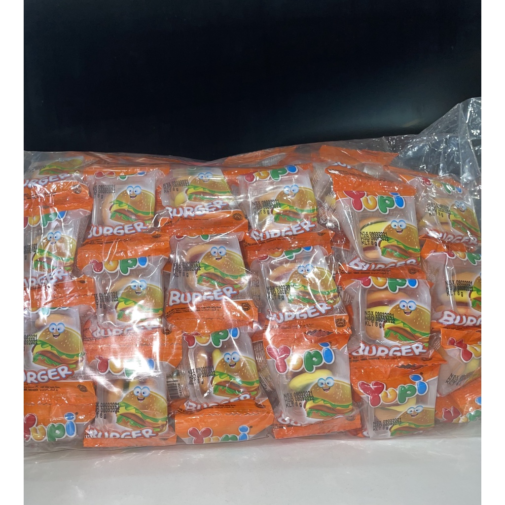 Kẹo Dẻo Yupi Burger Hương Trái Cây (Dây 10 gói x 8g-cam)