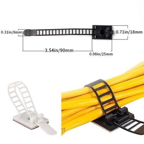 Giá đỡ Cáp Có Thể Điều Chỉnh 12 Mmảnh, Kẹp Buộc Cáp Tự Dính, Giá Đỡ Dây Buộc, Bộ Giữ Dây Cáp Treo Tường Trên Tường Máy Tính Để Bàn