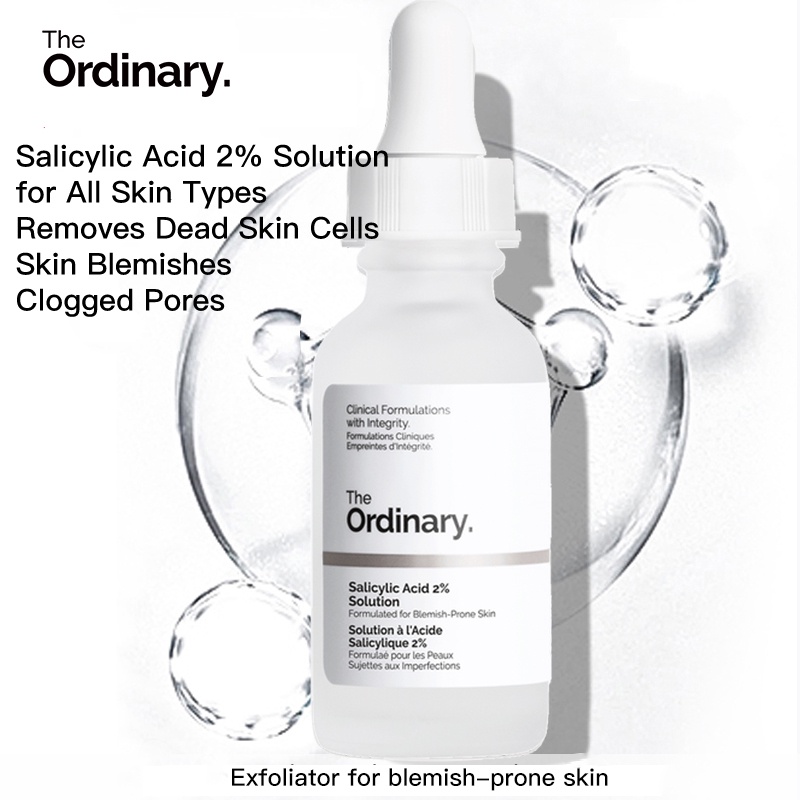 [Phiên Bản Mới] The Ordinary Salicylic Acid 2% Solution BHA - Mụn Trứng Cá / Vết Thâm / Lỗ Chân Lông Bị Tắc / Mụn đầu đen / Chất Tẩy Tế Bào Chết - 30ml