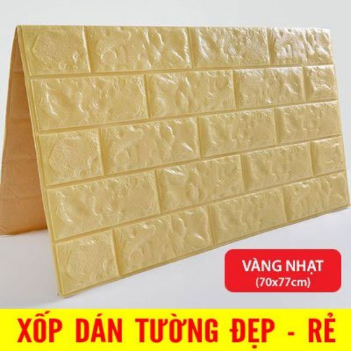 Bộ 20 Tấm Xốp Dán Tường 3d Giả Gạch Cao Cấp Kích Thước 77x70cm Siêu Chống Thấm,Chống Ẩm,Chống Ồn Hiệu Quả