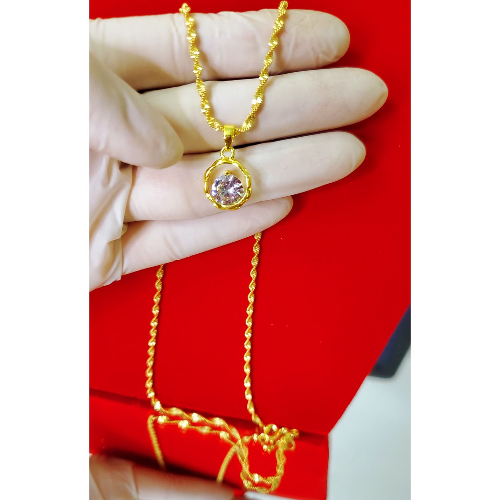 Dây Chuyền Vàng Non Gummer Nữ Mặt Đá Cao Cấp, Siêu Bền, Siêu Đẹp | Shopee  Việt Nam