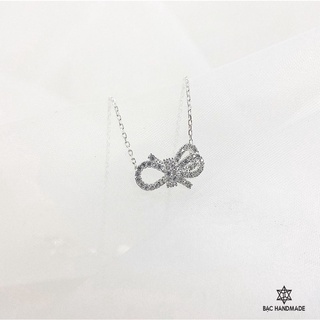 Dây chuyền Bạc Handmade.Vòng cổ nơ xinh lấp lánh bạc nguyên chất-Bạc Handmade