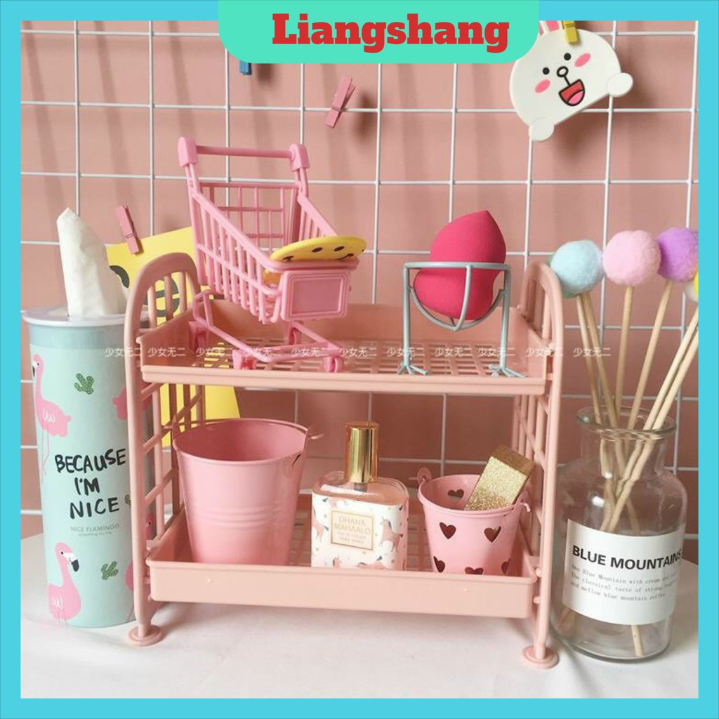 Kệ nhựa mini hai tầng❤️FREESHIP❤️kệ mini để bàn