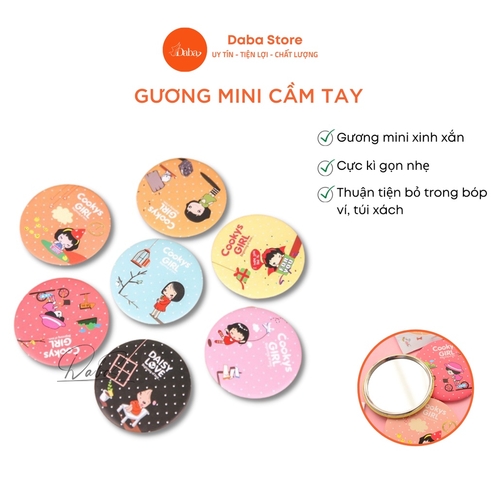 Gương Mini cầm tay Makeup tiện lợi Hàn Quốc