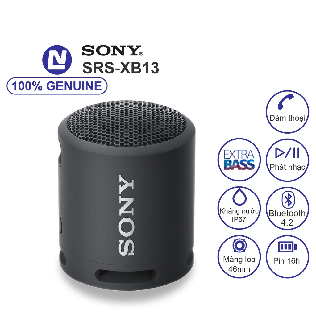New Full box Sony SRS-XB13 Loa không dây kết nối Bluetooth Pin 16h