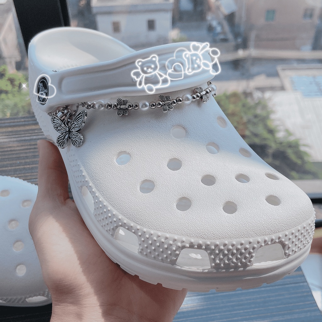 crocs sticker Nhãn Dán Dép Quai Chéo Dễ Thương DIYshoes sticker Accessories Stickers Sandals Shoe Decoration