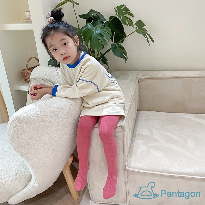 Quần Legging Cotton Dày Dặn Màu Trơn Lưng Thun Ấm Áp Thời Trang Xuân Thu Cho Bé Gái