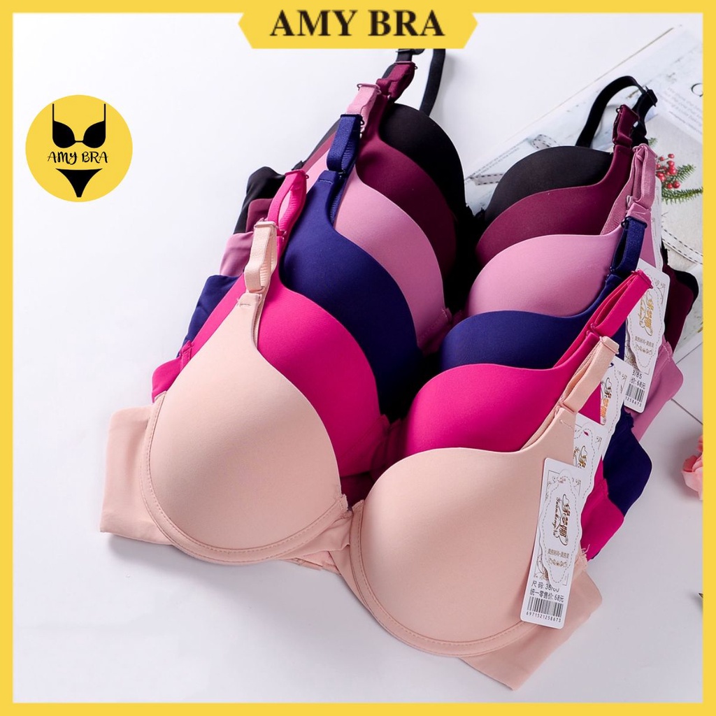 Áo Ngực Su Trơn Đệm Dày - Áo Lót Nữ Có Gọng Nâng Vòng 1 Quyến rũ AMYBRA A018