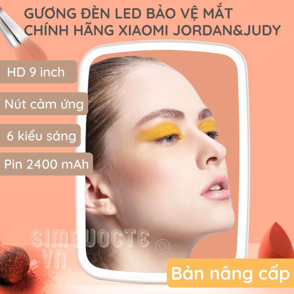 [BẢN NÂNG CẤP PIN 2400MAH] Gương trang điểm Jordan Judy Xiaomi có đèn LED và gương phóng to phóng đại