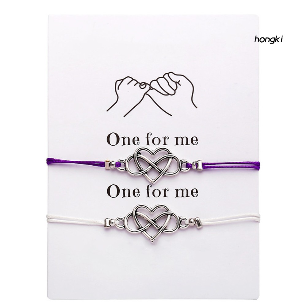 Set 2 vòng tay hình trái tim độc đáo thời trang cho cặp đôi