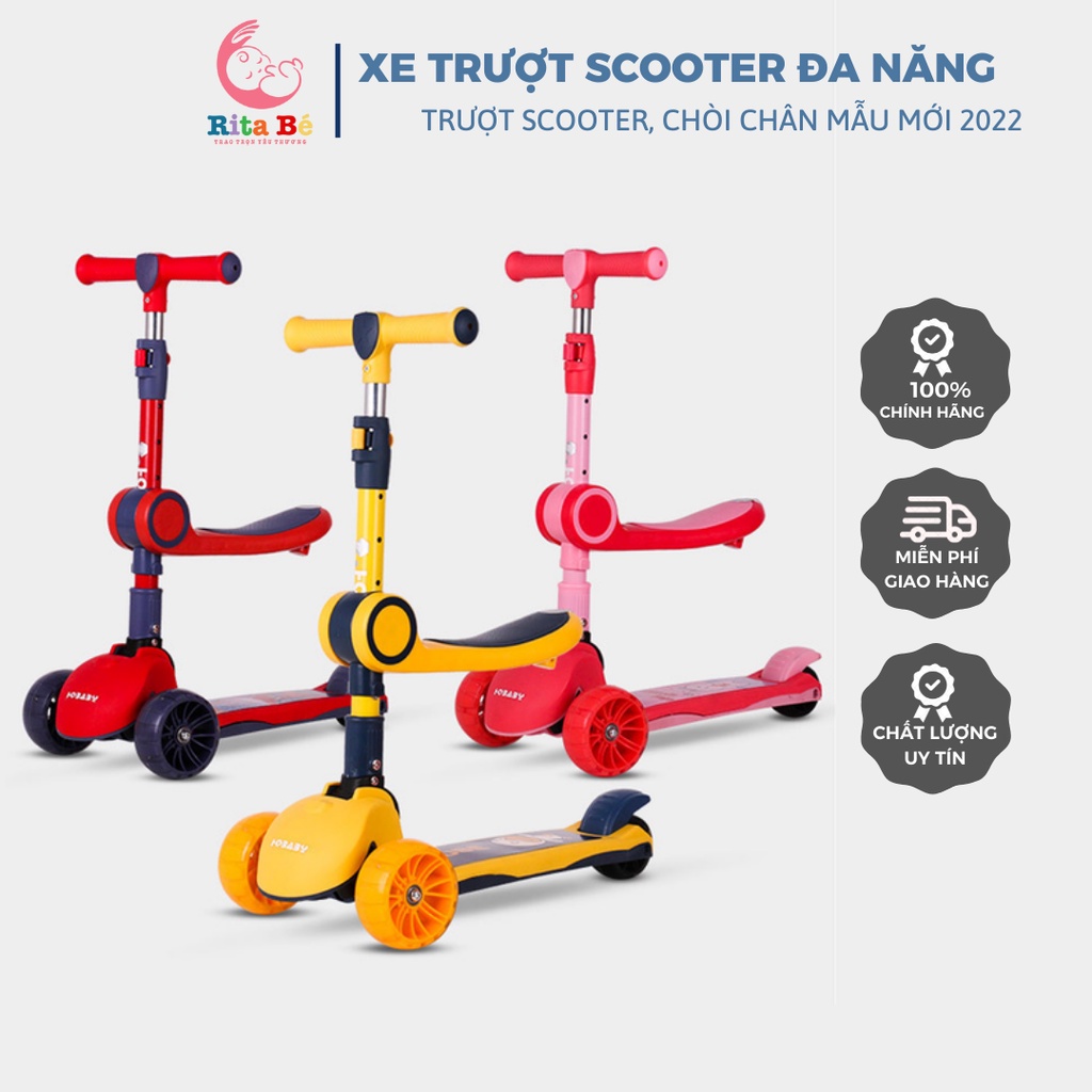 Xe Trượt Scooter Cao Cấp, Xe Chòi Chân Cho Bé 3 In 1 – Giúp Bé Vận Động Thoả Thích🌸FREESHIP🌸 ko