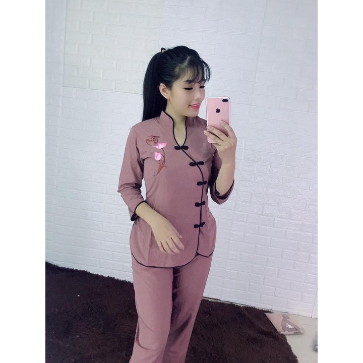 bộ xẩm tàu xéo chất liệu vải KT nhập ngoại dày mát thấm mồ hôi