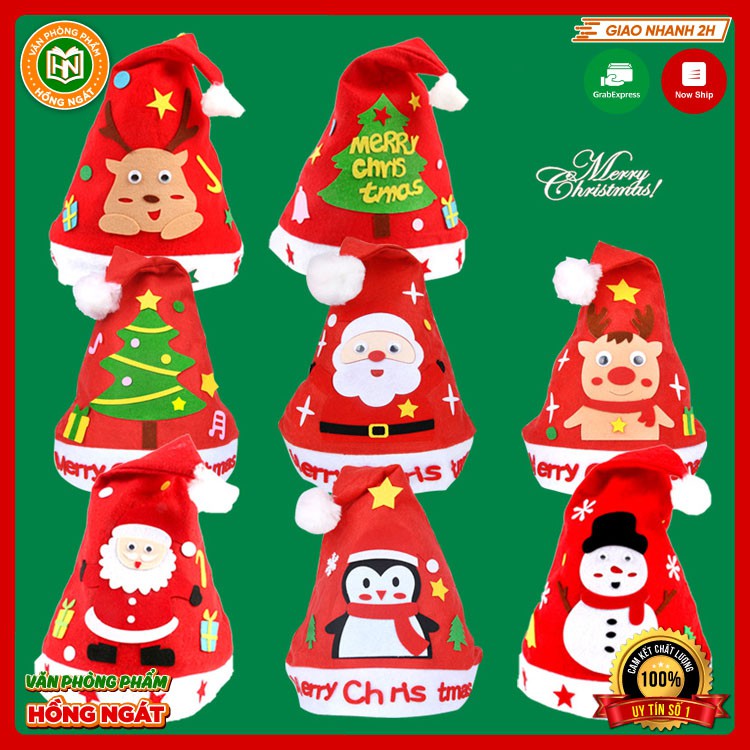 Mũ Noel Vải Tự Trang Trí🌟 quà tặng để làm hoạt động trò chơi vô cùng ý nghĩa cho các con trong dịp Giáng Sinh