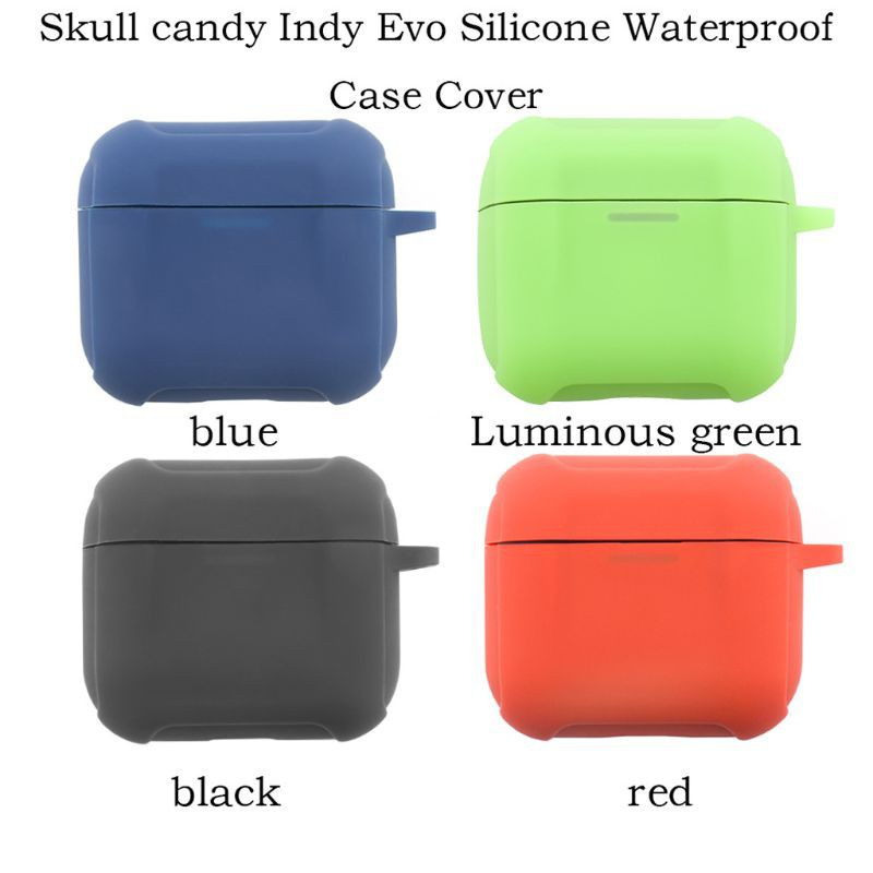Vỏ Bảo Vệ Hộp Sạc Tai Nghe Không Dây Bằng Silicon Mềm Chống Trượt Kèm Móc Khóa Cho Skull Candy Indy Evo