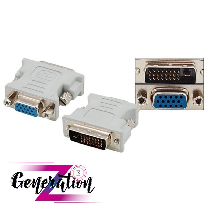 Đầu chuyển đổi DVI (24+1) cổng đực sang VGA cổng cái - Đầu chuyển DVI sang VGA