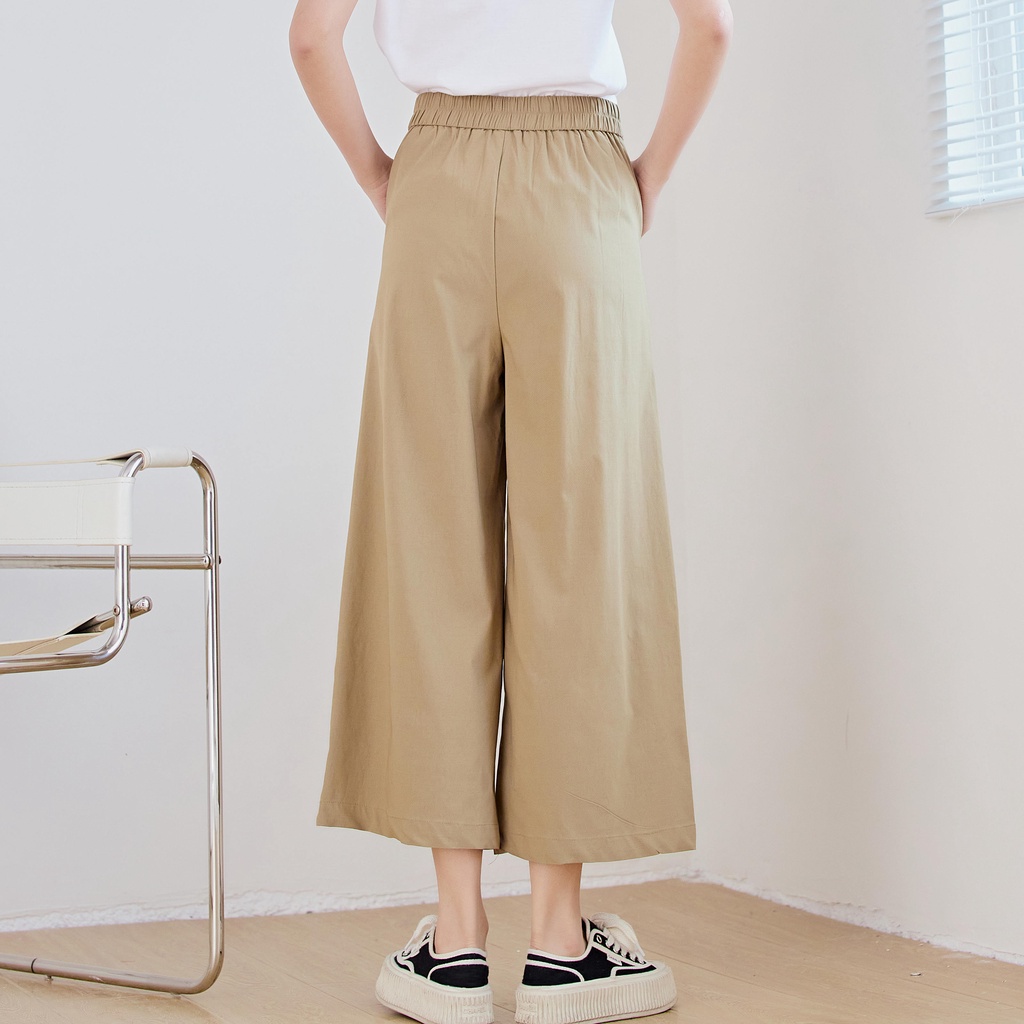 Eyouth 1062 Quần culottes Cạp Cao Ống Rộng Trang Trọng Cho Nữ