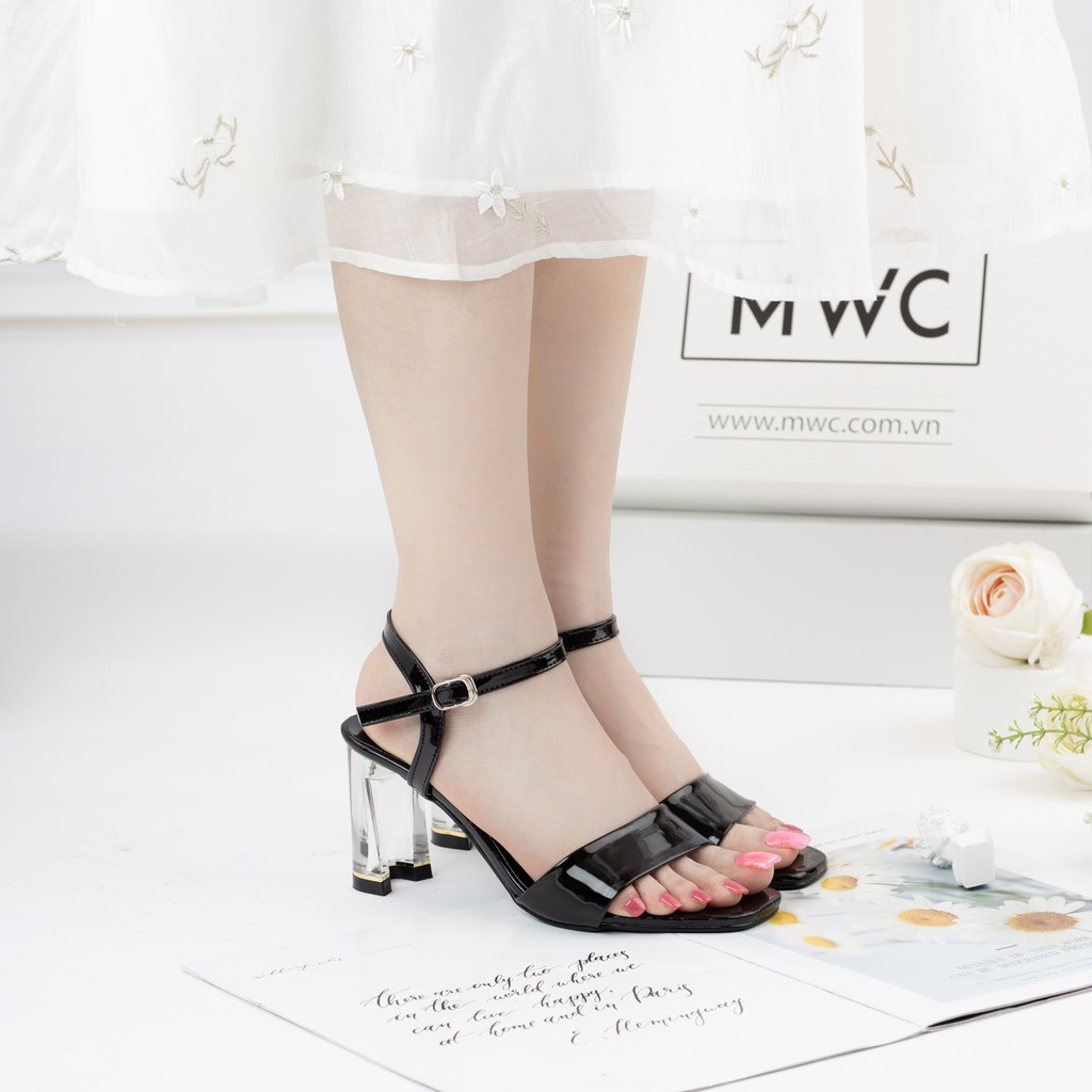 Giày Cao Gót Nữ MWC Đế Thuỷ Tinh 7CM Quai Ngang Thanh Lịch NUCG -3967