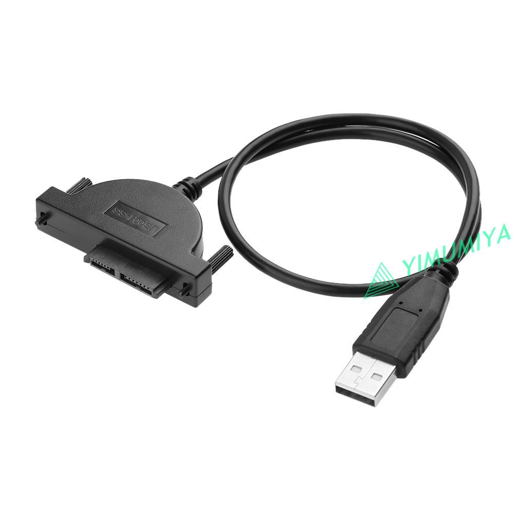 YI USB 2.0 to Mini SATA 7+6 13Pin Adapter Cable for Laptop CD/DVD ROM Drive