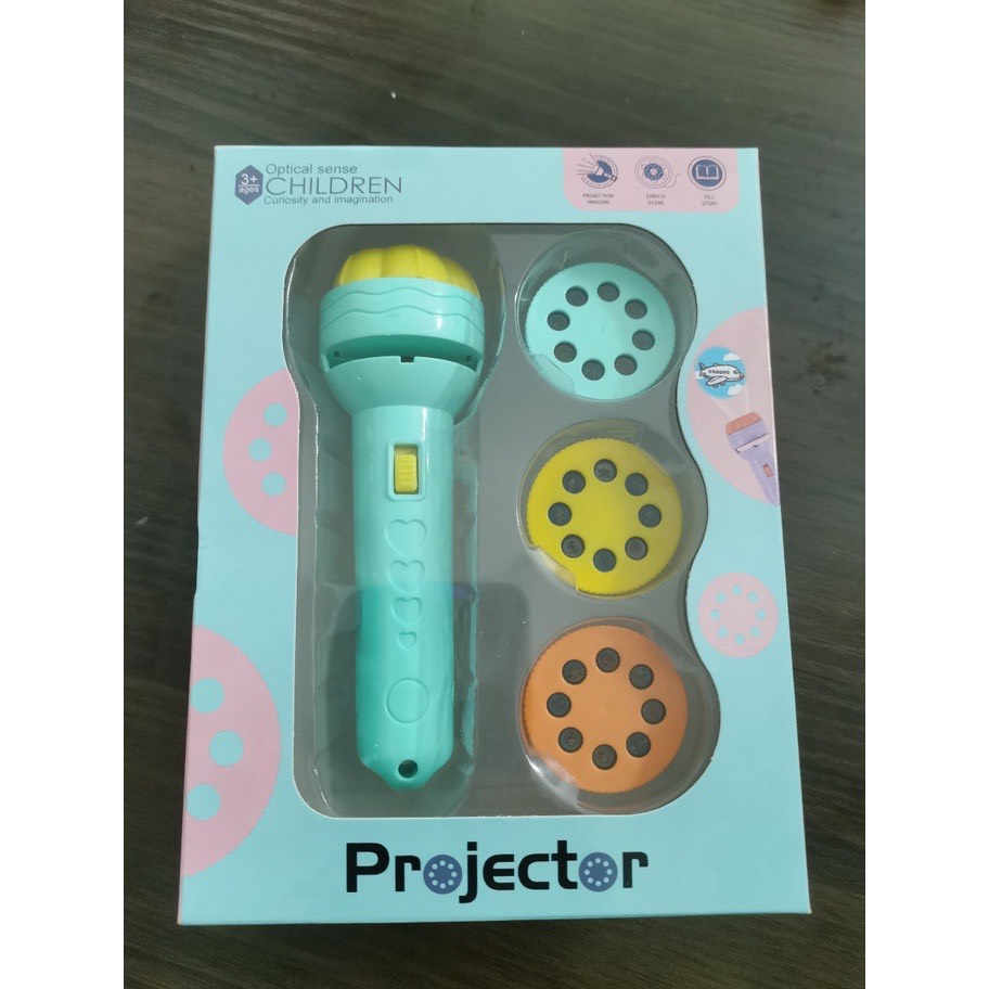 Đồ chơi đèn pin chiếu 80 hình với nhiều chủ đề con vật, phương tiện, hoạt hình... cho bé 2 3 4 5, cho bé trai, bé gái