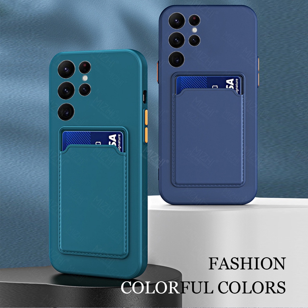 Bao đựng thẻ Samsung S22 Ultra Case Holder Wallet Coque Samsung galaxy S22 Ultra S22 Plus S22 Ốp silicon siêu chống sốc