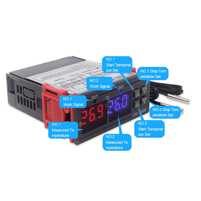 Thiết Bị Điều Khiển Nhiệt Độ STC-3008 12V 24V 110-220V