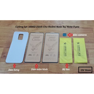 Bộ Cường lực 1000D Dẻo chống vân tay, sứt mép mẻ cạnh dành cho Redmi Note 9s Note 9 pro