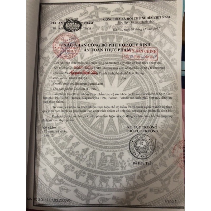 Calci D3 Forte  Hộp 60 viên - Hàng chính hãng nhập khẩu Balan