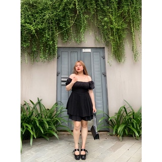 Jumpsuit xếp ly ngực thắt nơ lưng ( có bigsize )