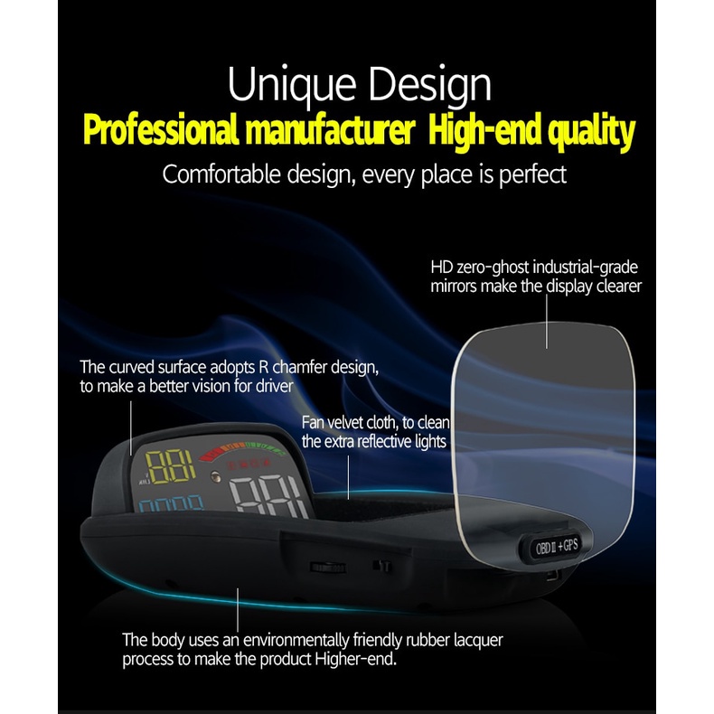 Đồng Hồ Đo Tốc Độ Kính Chắn Gió C80001 C8000 Mới Hud2 Cho Xe Hơi Hud2