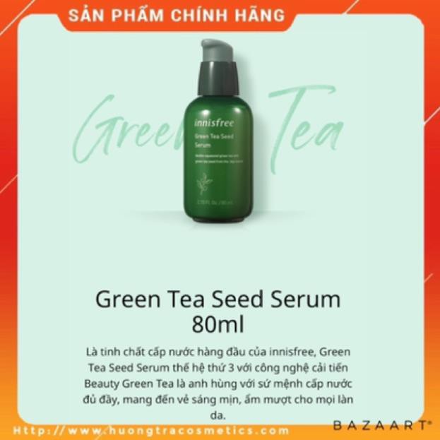 Hàng Hàn- Sample- Tinh Chất Dưỡng Ẩm Sâu, Phục Hồi Da Mụn Innisfree Green Tea Seed Serum