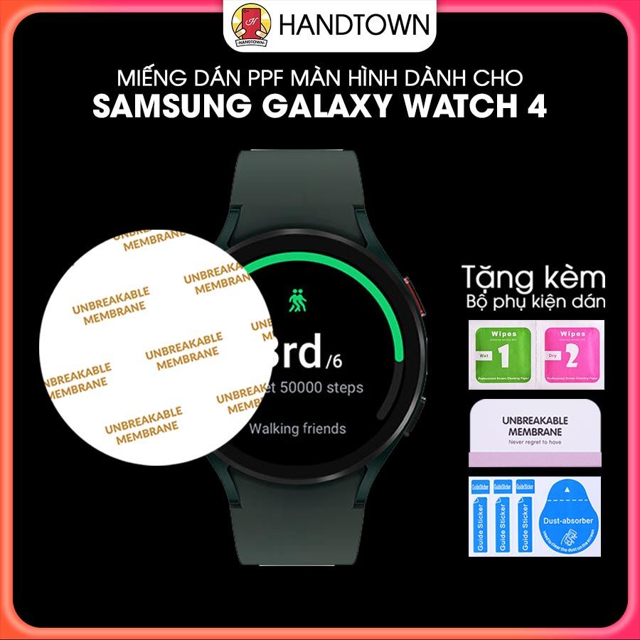 Combo 2c PPF Đồng Hồ Samsung Galaxy Watch 4 Series Classic 40 44 42 46mm Dẻo Chống Xước Chống Nước Chống Vân Handtown