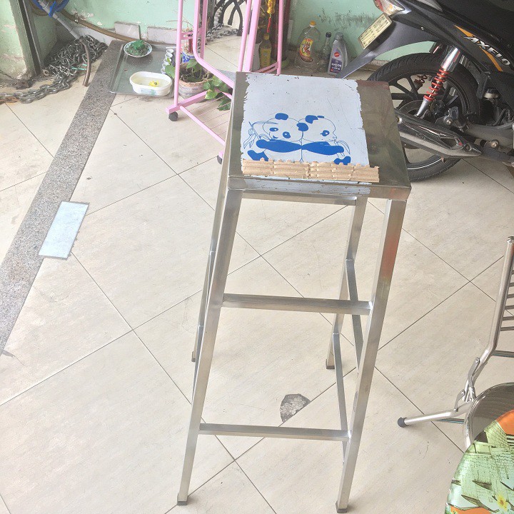 GHẾ THẮP NHANG VUÔNG INOX CAO 80cm - Mã: GN8025V-