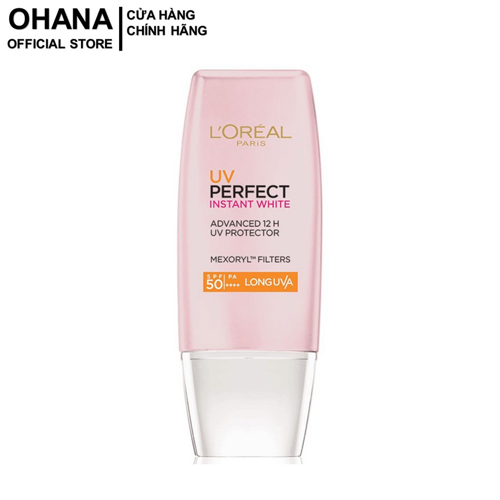 Kem Chống Nắng Dưỡng Trắng Tức Thì L'Oreal Paris UV Perfect Rosy/Instant White SPF50+ PA++++ 30ml (Hồng)