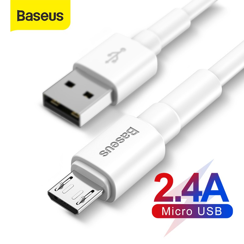 Dây cáp Baseus dẹt cổng Micro USB hỗ trợ sạc nhanh cho Android Samsung A8 A7 2018