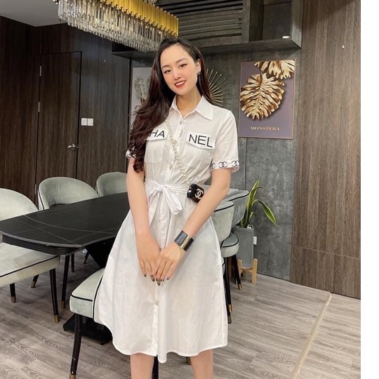 VÁY SƠ MI DÁNG DÀI EO C HA NEL - ảnh, video thật mẫu
