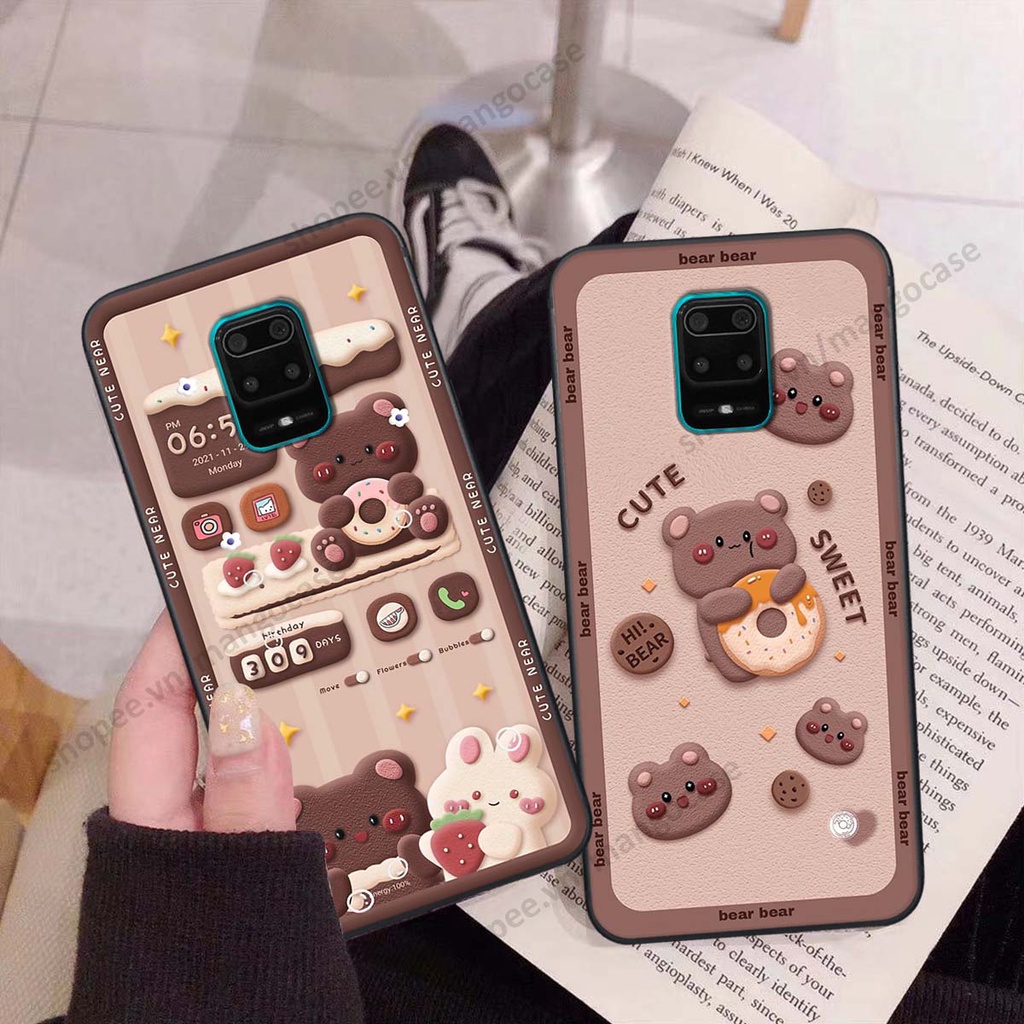 Ốp lưng Xiaomi Redmi Note 9 / Note9s / Note 9 Pro hình gấu, thỏ, đồng hồ cute dễ thương