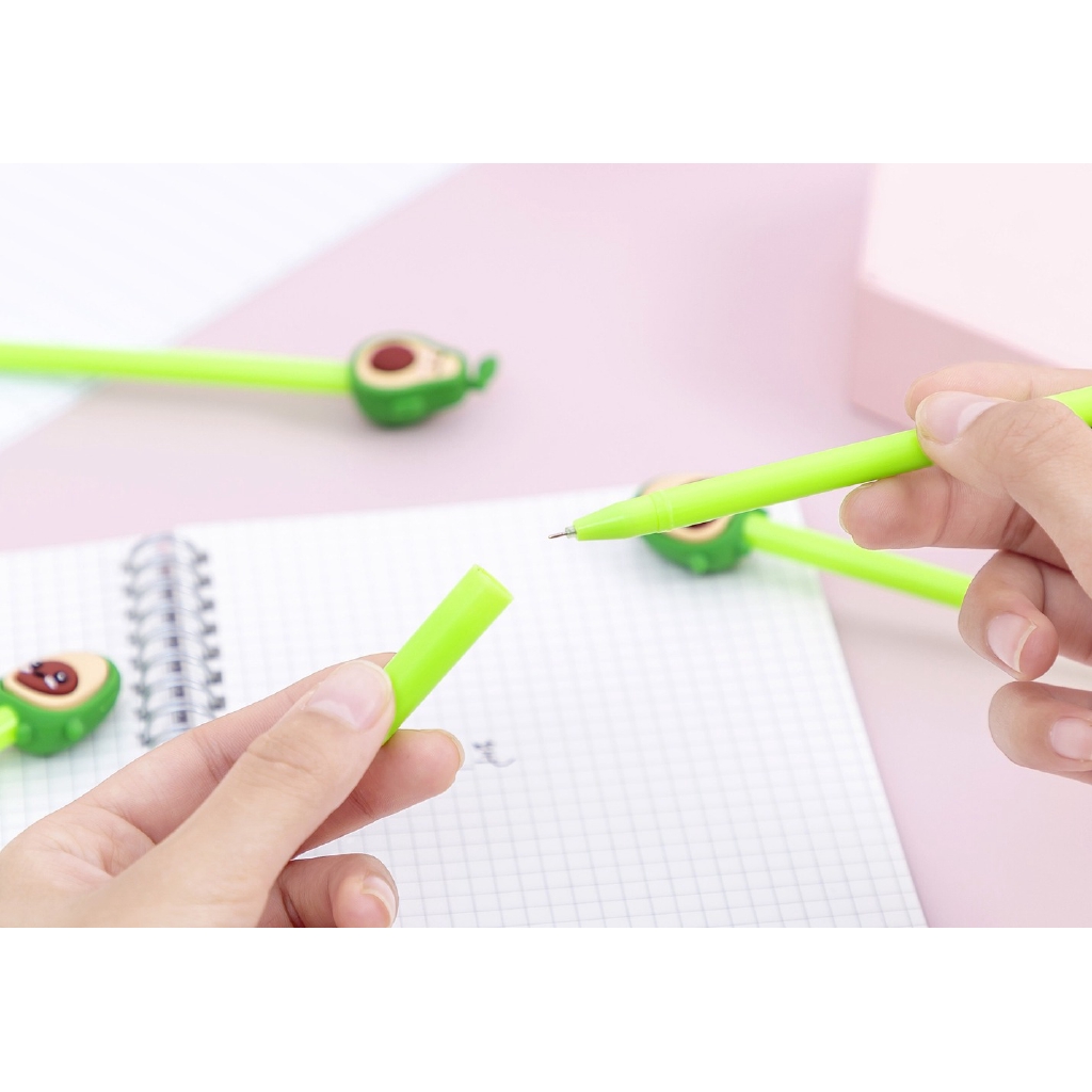 Bút Bi Ngòi 0.5mm Hình Trái Bơ Hoạt Hình Sáng Tạo