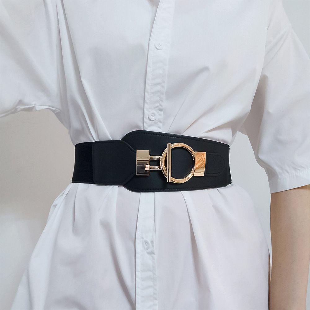 Thắt Lưng Da PU Bản To Co Giãn Phong Cách Vintage Thời Trang Cho Nữ