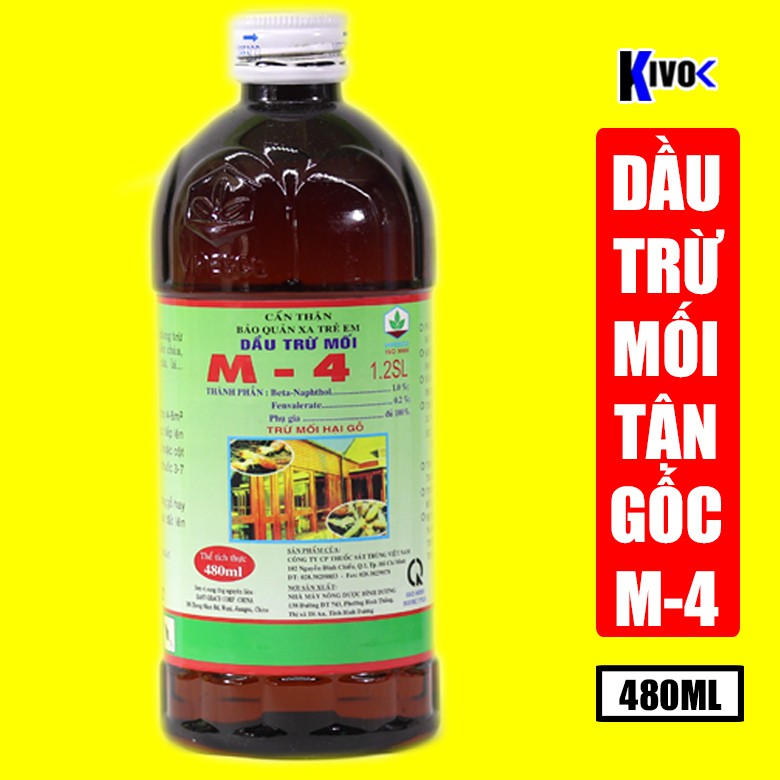 Dầu Diệt Côn Trùng Mối Tận Gốc Chai Lớn Vipesco M-4 480ml - Thuốc Diệt Mối, Kiến, Gián, Dầu Trừ Mối - Kivo