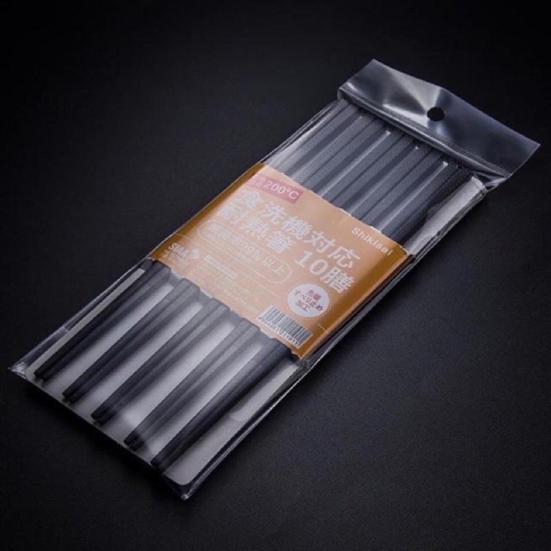 Bộ 10 Đôi Đũa Shikisai Nhật Bản Kháng Khuẩn Chịu Nhiệt, Chống Trượt Tốt