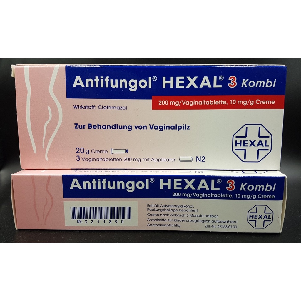Hàng Đức Antifungol Hexal 3 Kombi viên + kem