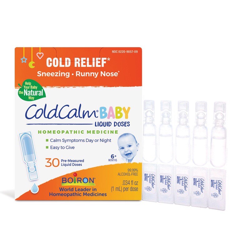 Nước muối uống ColdCalm Boiron giảm hắt hơi, sổ mũi, nghẹt mũi 6M+ hộp 30 tép