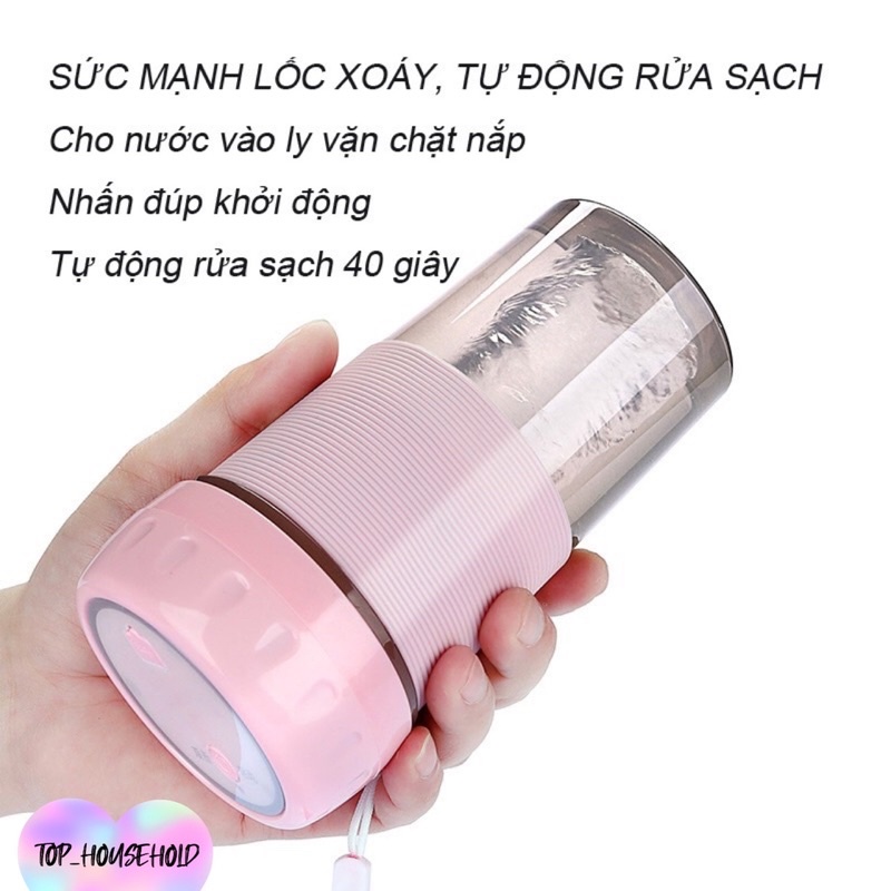 Máy xay sinh tố mini cầm tay đa năng Juice Cup, Fruit Cup 4 lưỡi - Máy Xay Sinh Tố Du Lịch