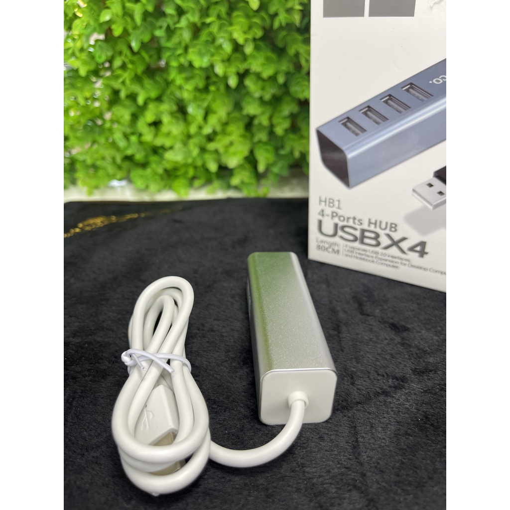 Bộ Hub Chia Cổng USB Hoco HB1 - Chia 1 Thành 4 Cổng USB Cho Macbook, Dell, Máy Tính Window, Linux,...Hàng Chính Hãng.