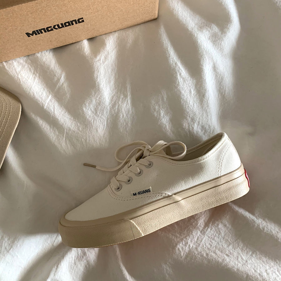 Giày canvas Màu Trắng Thiết Kế Mới Năng Động Thời Trang Mùa Xuân Dành Cho Nữ
