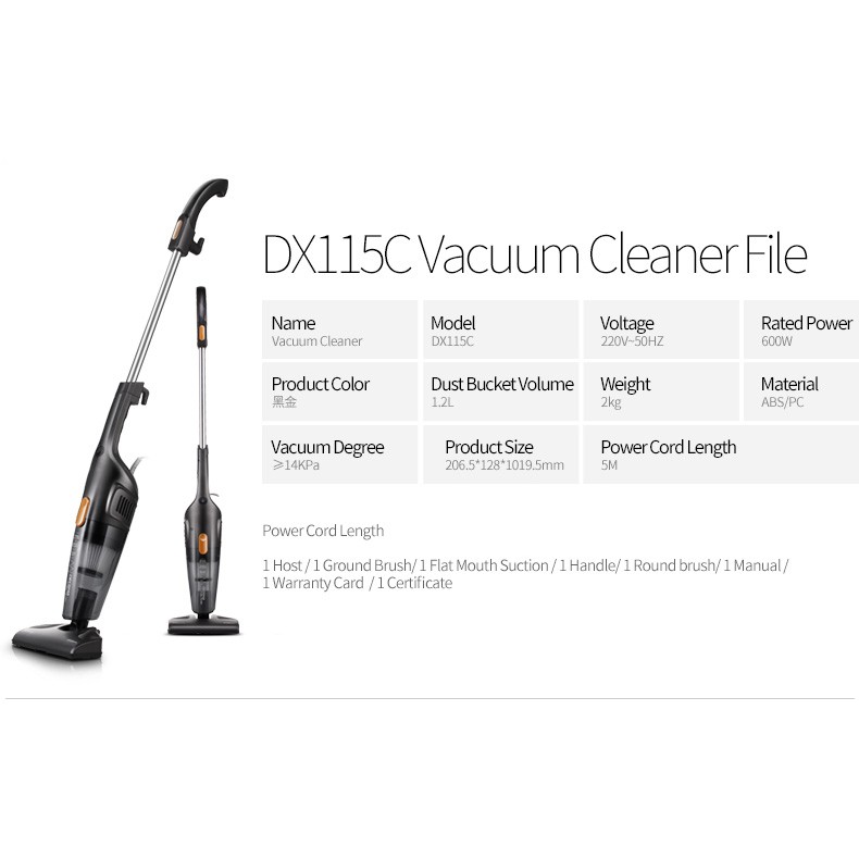 Máy Hút Bụi Cầm Tay Lốc Xoáy Deerma DX115C