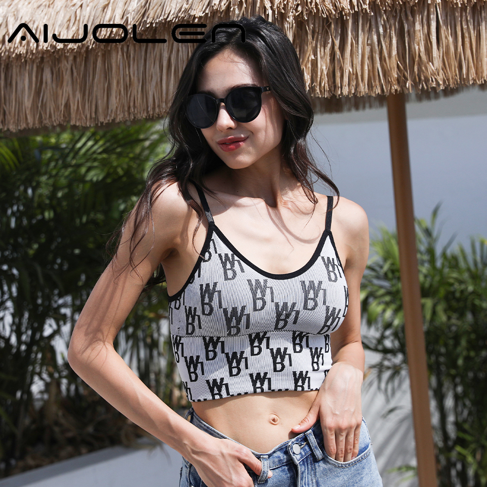 Áo ngực AIJOLEN in họa tiết chữ cá tính