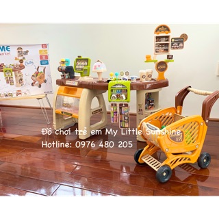 [có xe đẩy] Quầy siêu thị 65 chi tiết cho Bé