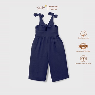 Bộ Áo Liền Quần Jumpsuit Phối Nơ Đáng Yêu Cho Bé Gái Chất Liệu Muslin - SIMMY OVERALL - JSM001 - SAOLA KIDS CLOTHING