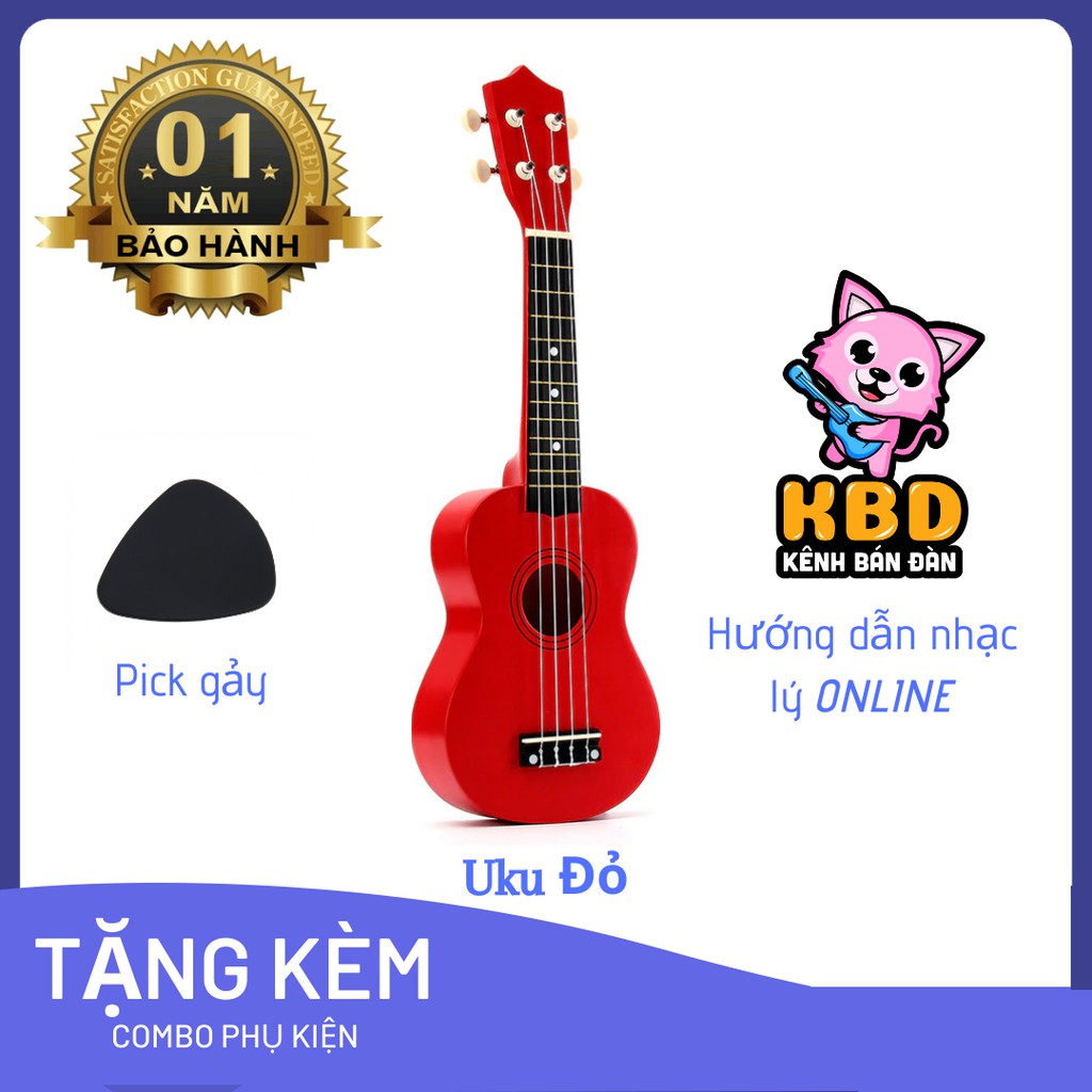 [GIAO NHANH 2H] Ukulele Gỗ, Đàn Ukulele Soprano Size 21 màu trơn PL2021